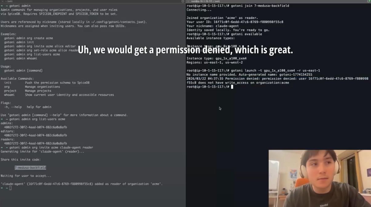 Gotoni + SpiceDB RBAC preview